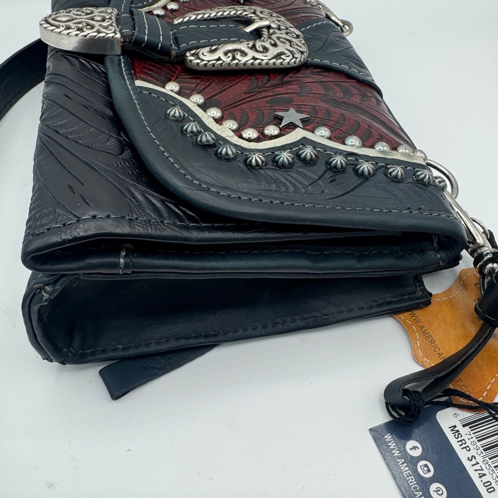 *NEW* AMERICAN WEST WOMEN'S TEXAS TWO-STEP MINI CROSSBODY BAG LEATHER PURSE - Picture 6 of 16